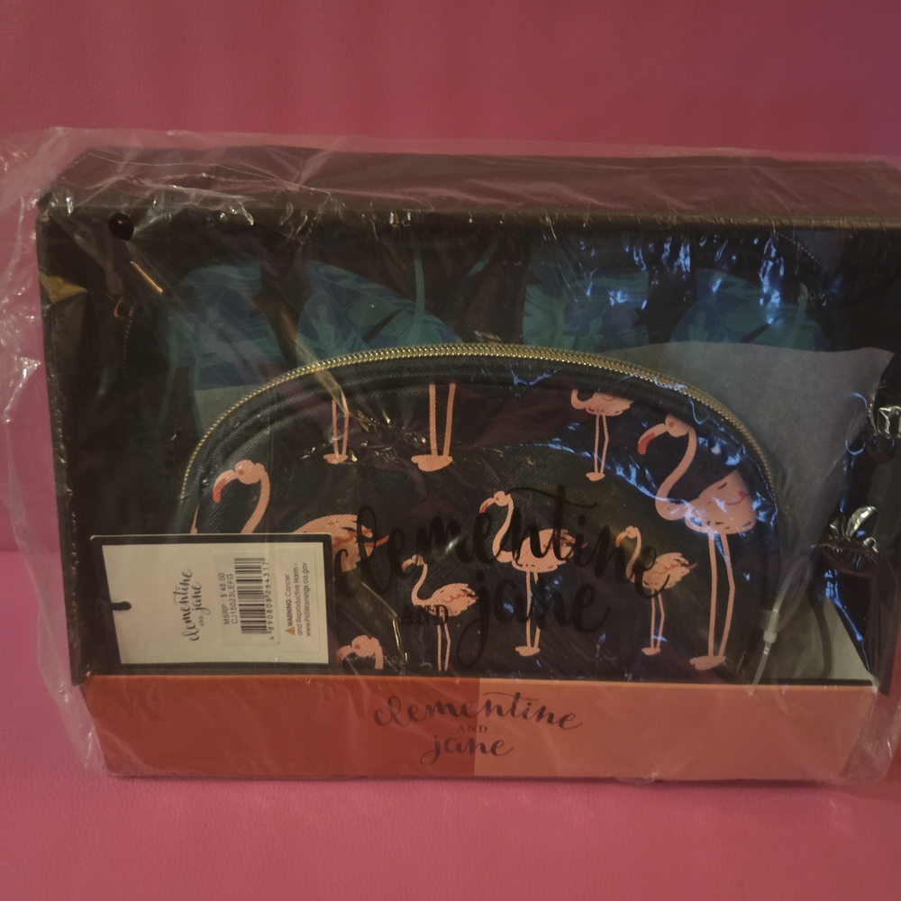 Clementine Jane Flamingo Cosmetic Bag Set